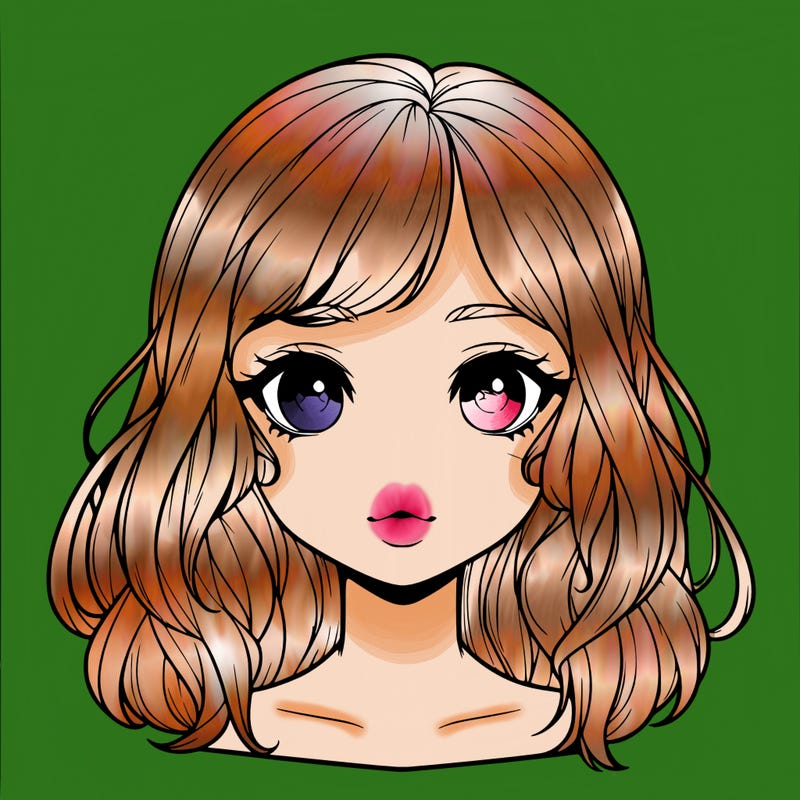 realistic girl with cute hair and lips