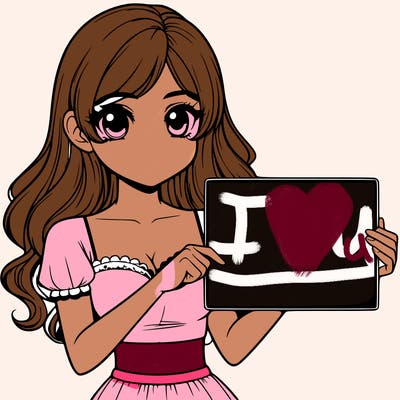 realistic pretty girl holding blank sign