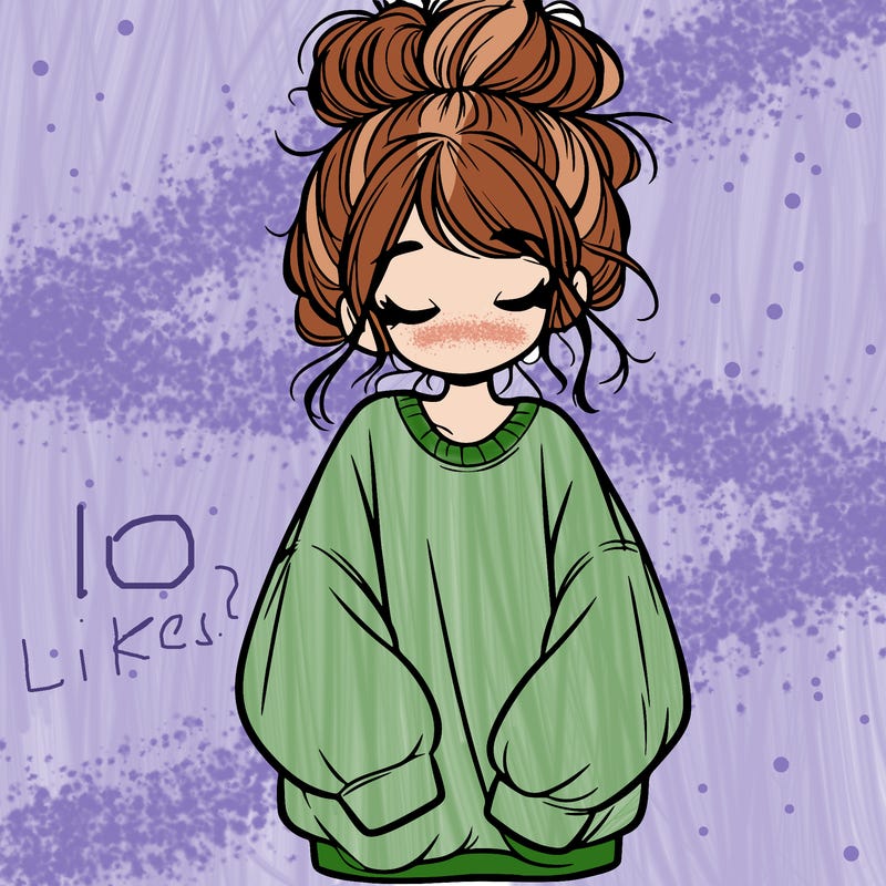 girl with baggy sweatshirt and messy bun