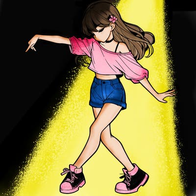realistic girl danceing