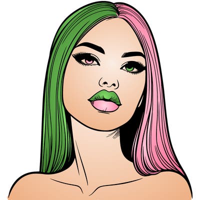 realistic woman with full lips