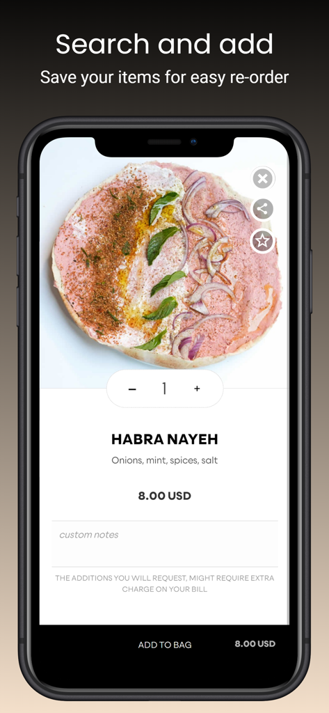 Abu 3abdo - Abu 3abdo app menu page for ordering Habra Nayeh dish