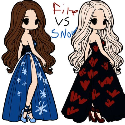 a girl with a gown, long hair, and heels