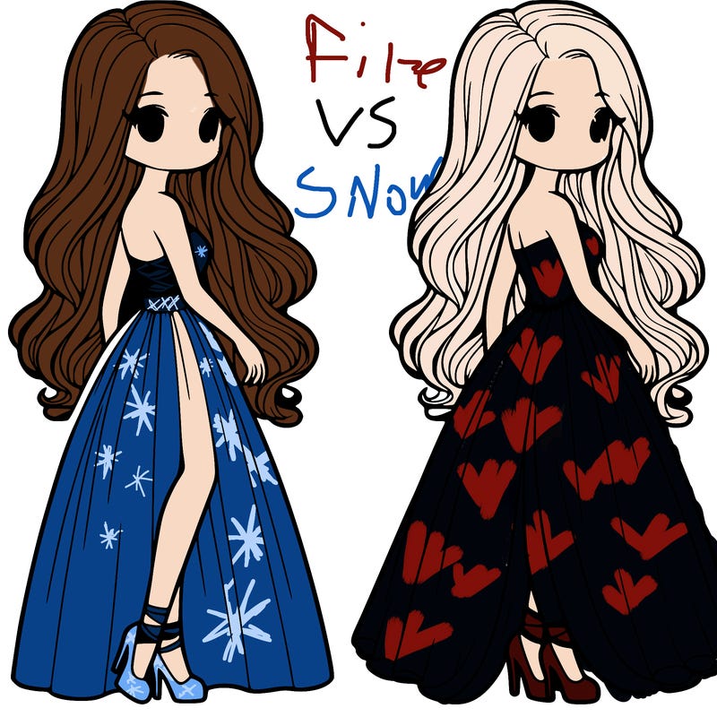 a girl with a gown, long hair, and heels