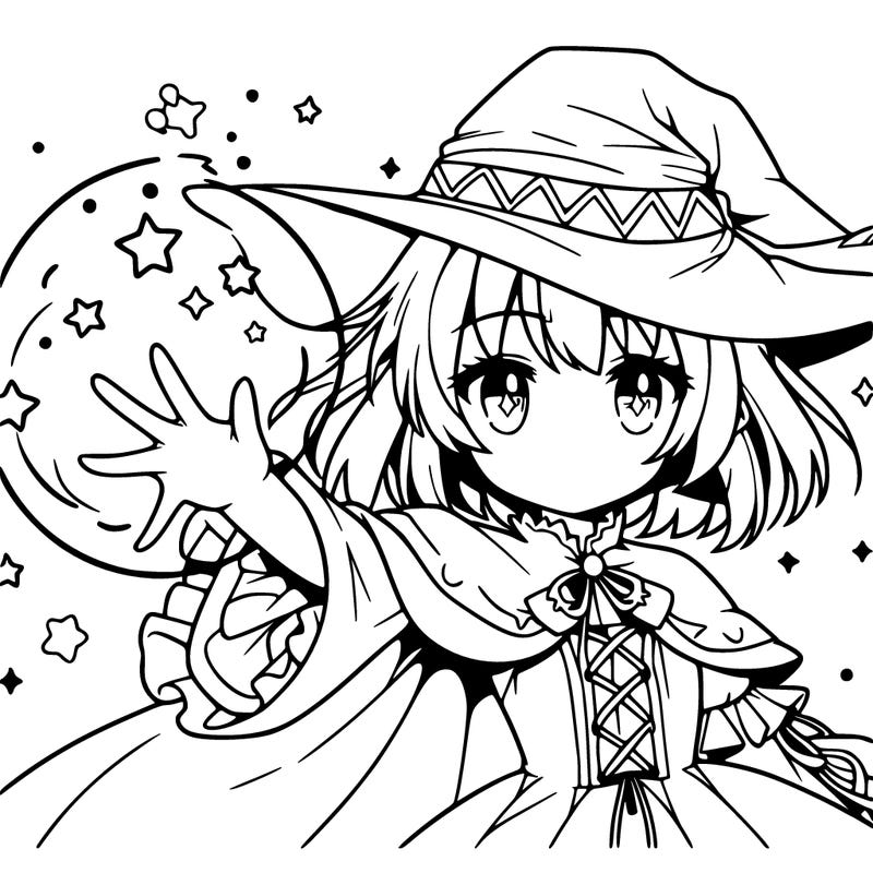 anime girl with magic