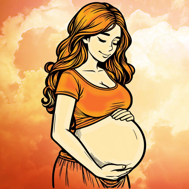 woman heavily pregnant realistic