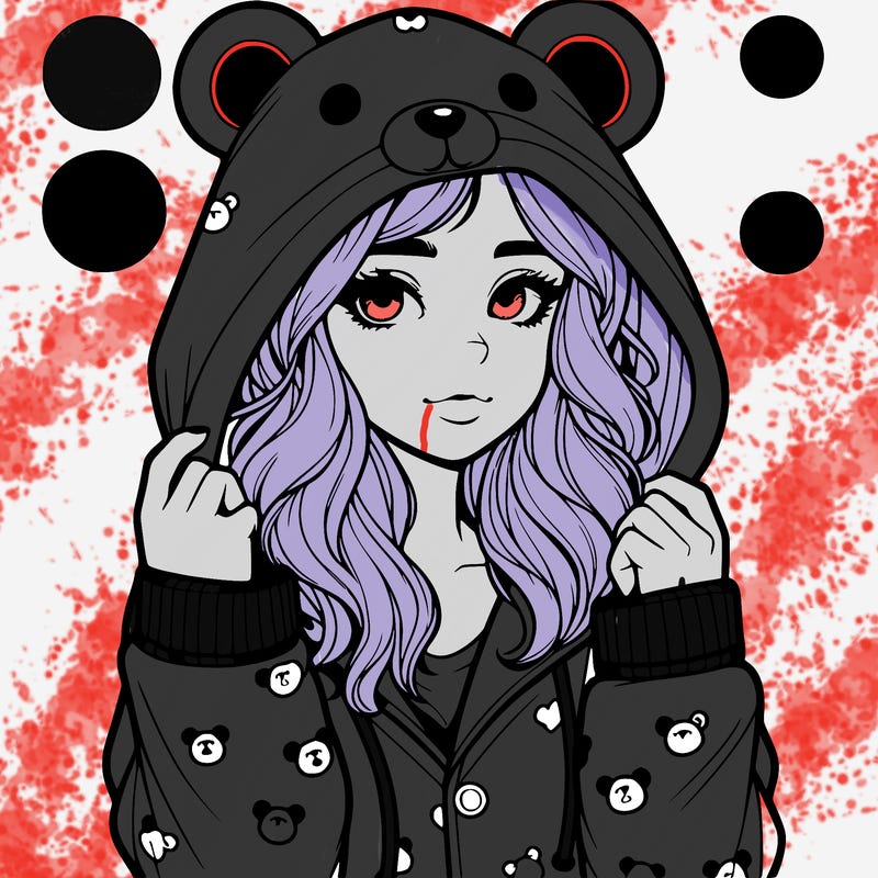 realistic girl in a animal pjs hoodie