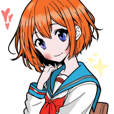 anime girl with short shoulder length hair and a shool uniform