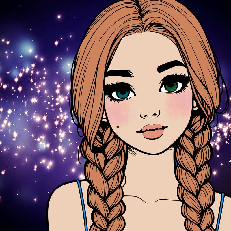 realistic girl with braids