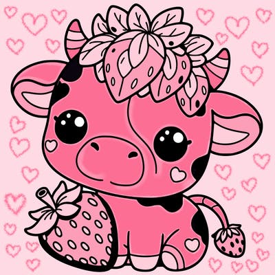 cute strawberry cow