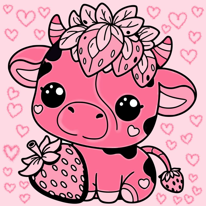 cute strawberry cow