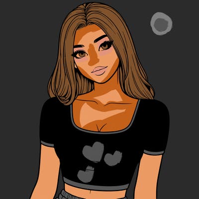 realistic girl with crop top