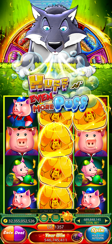 Huff N Even More Puff slot machine gameplay in 88 Fortunes Slots