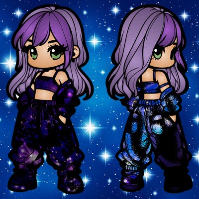 girl in crop top and baggy pants