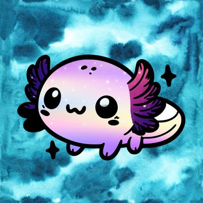 cute easy baby axolotl
