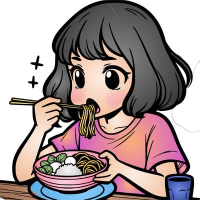 a girl eating food