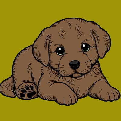 a cute realistic puppy