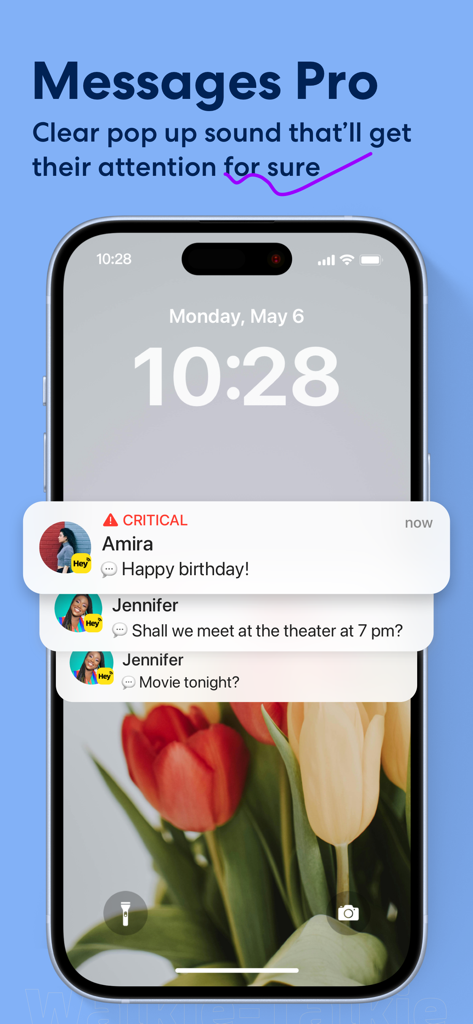 HeyPal - Walkie Talkie Pro - Smartphone lock screen displaying urgent message notifications from the HeyPal app.