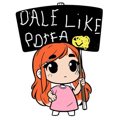 girl with blank sign