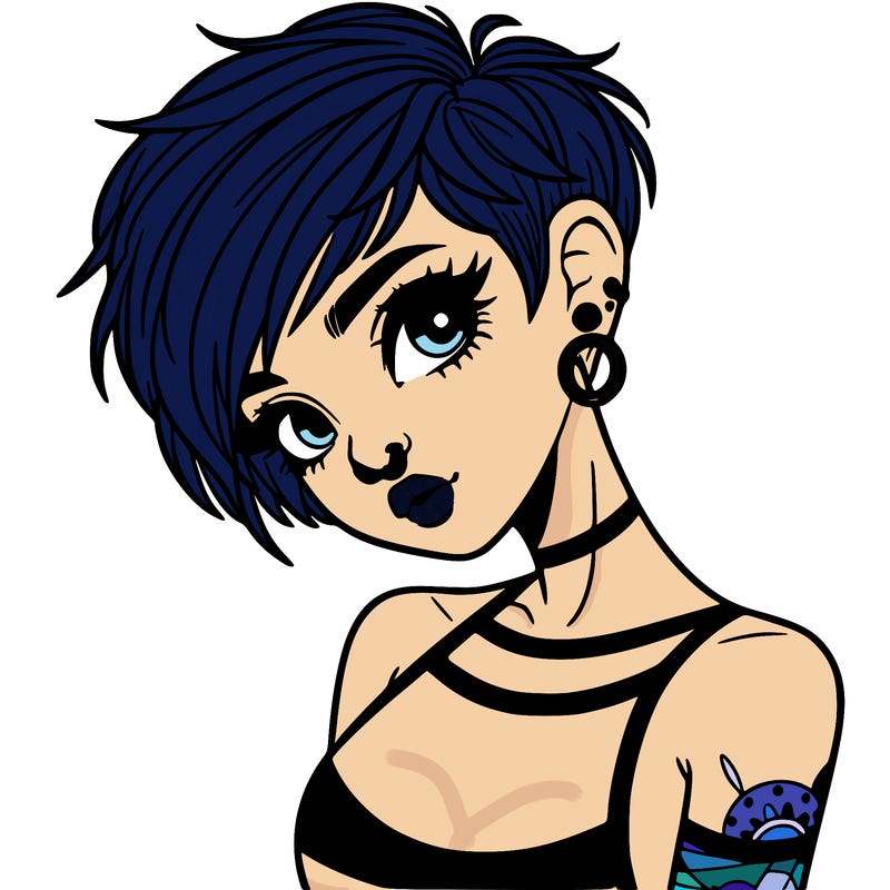 pixie cut woman with alternative style