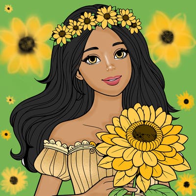 realistic flower princess