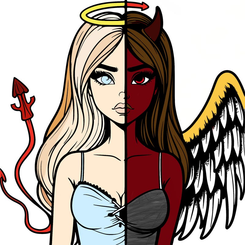 devil vs angel realistic girl