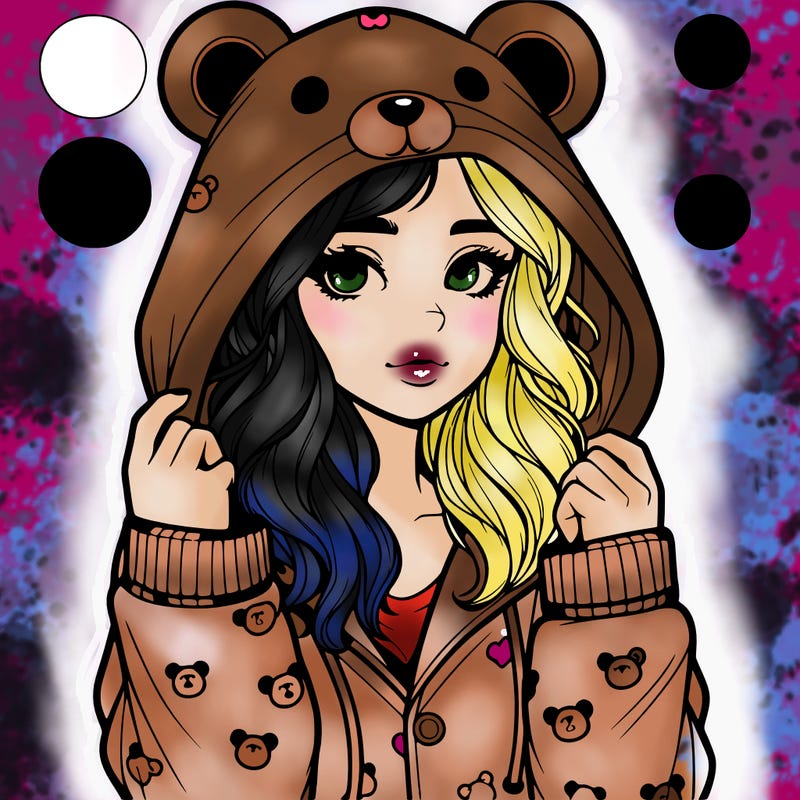 realistic girl in a animal pjs hoodie
