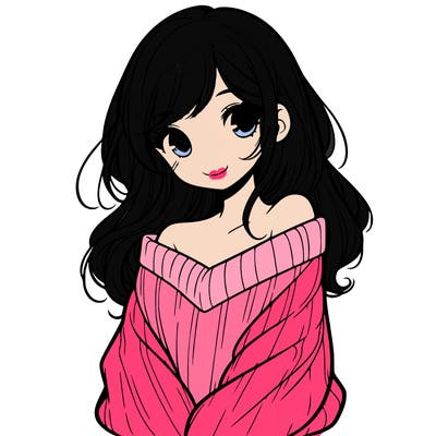 shy pretty girl wearing a sweater that is falling off one shoulder portrait