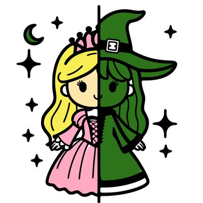 split princess and witch