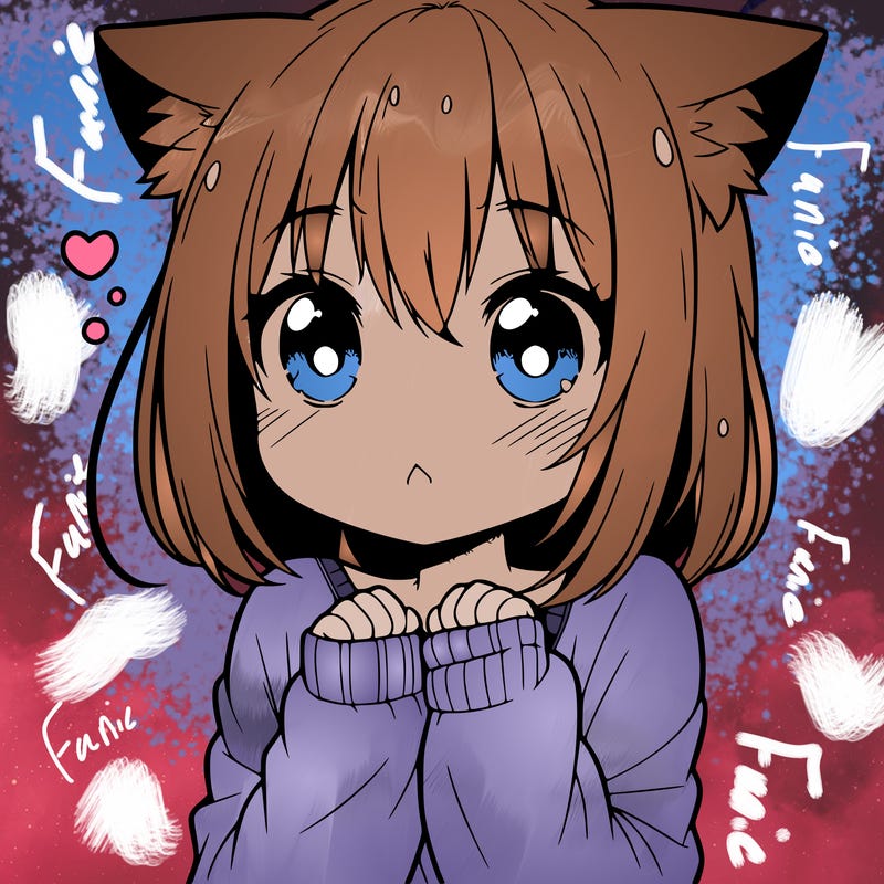 shy anime catgirl
