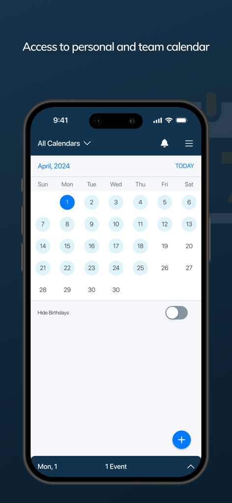 Interface of the ARI Athletics app showing the personal and team recruitment calendar on a mobile device.