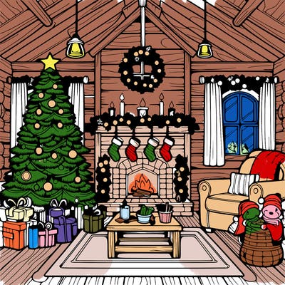 christmas house interior