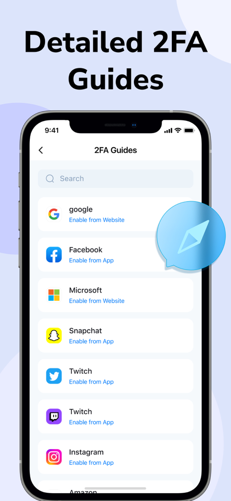 Authenticator © - Guías detalladas de configuración de 2FA para aplicaciones populares como Google y Facebook