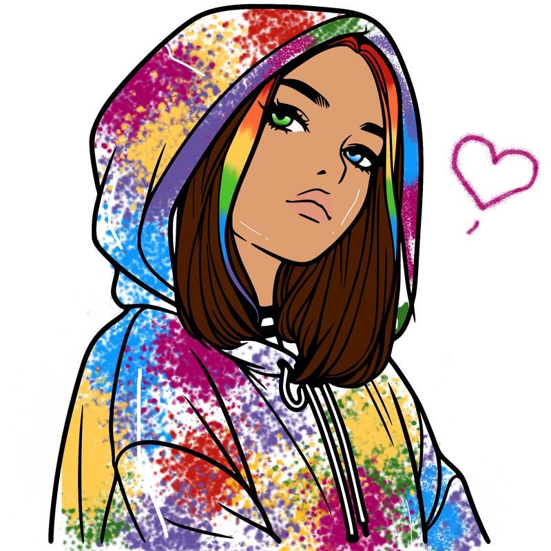 a realistic girl in a hoodie