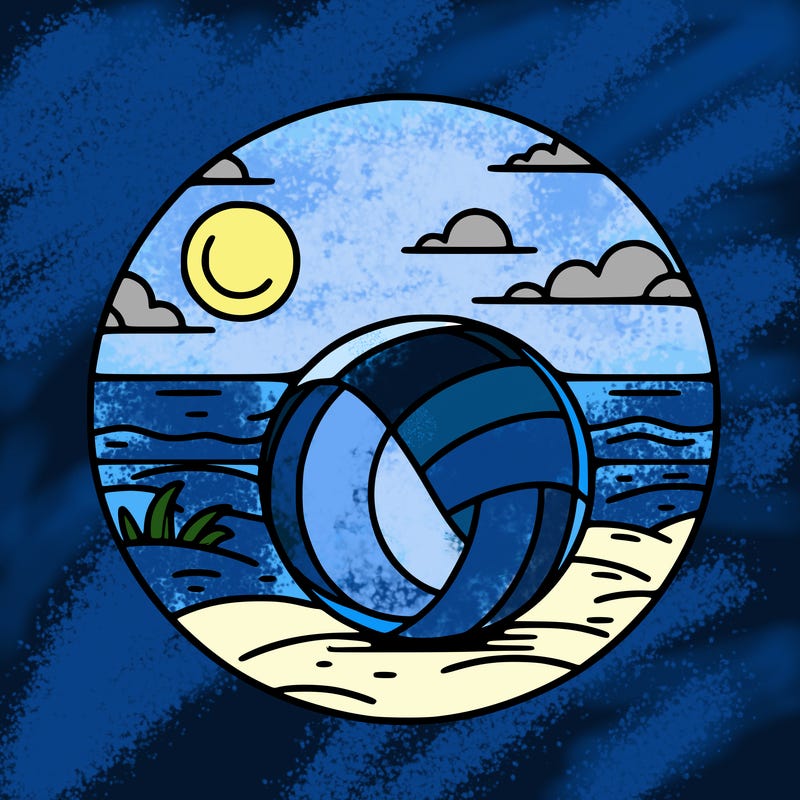 volleyball on a beach