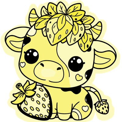 cute strawberry cow