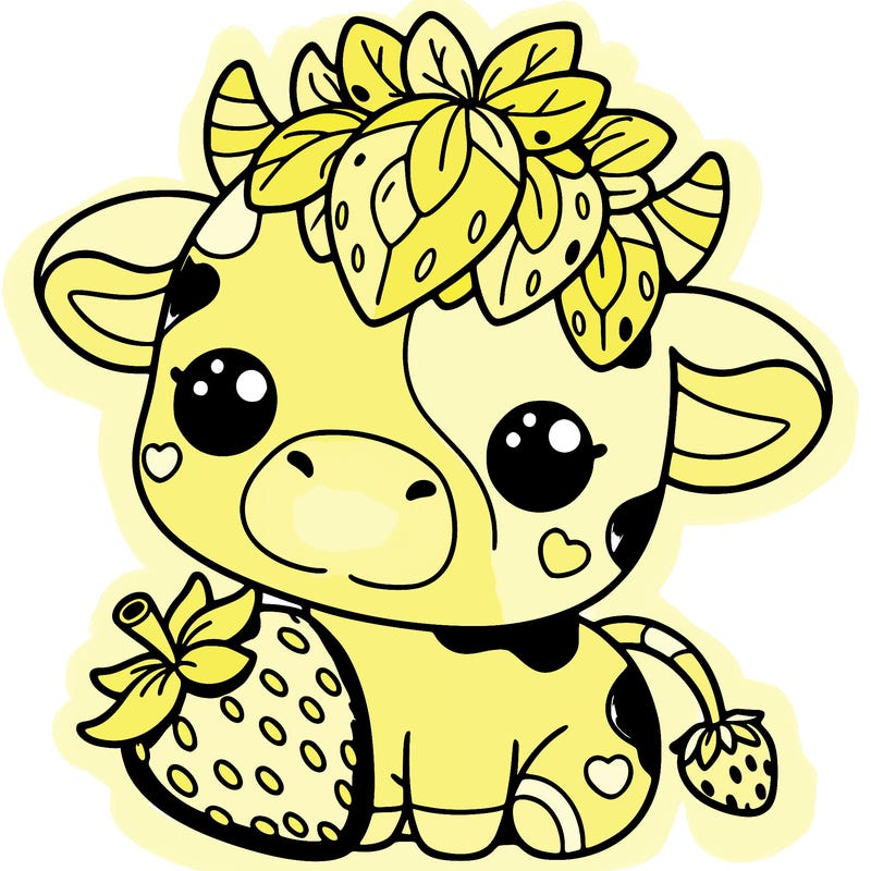 cute strawberry cow