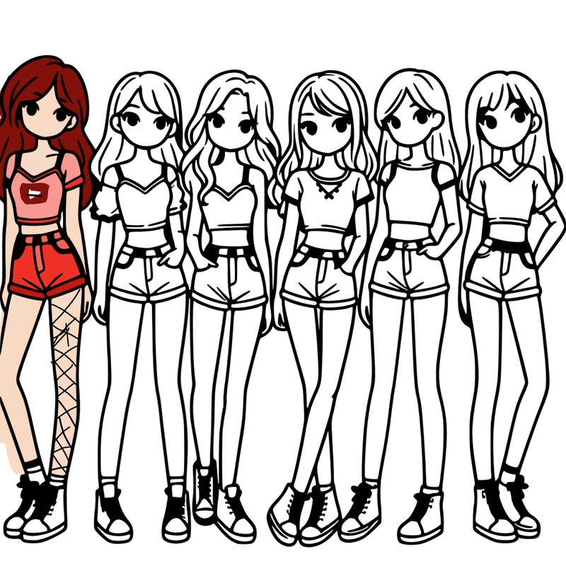 a group of girls wearing crop tops and shorts