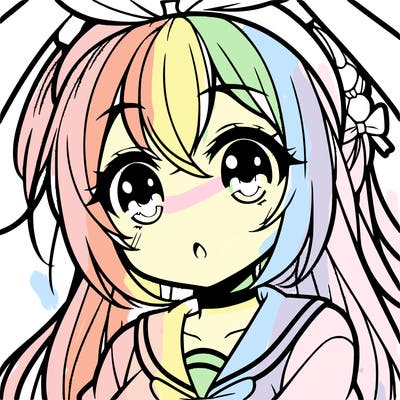 cute anime girl with bunny ears