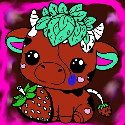 cute strawberry cow