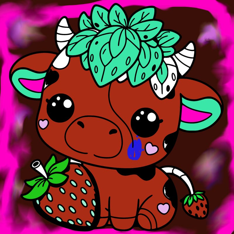 cute strawberry cow