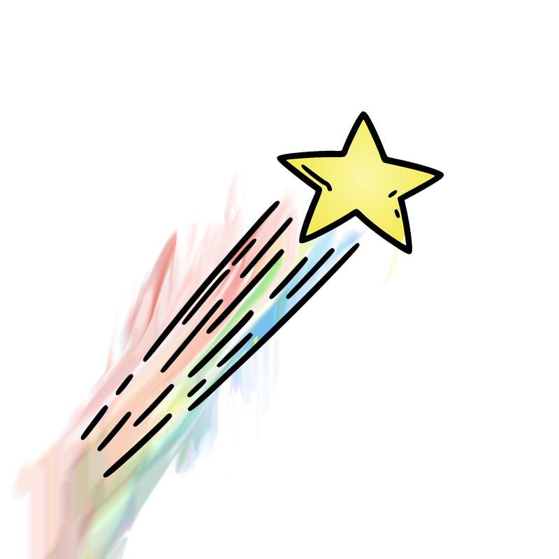 a shooting star in the sky