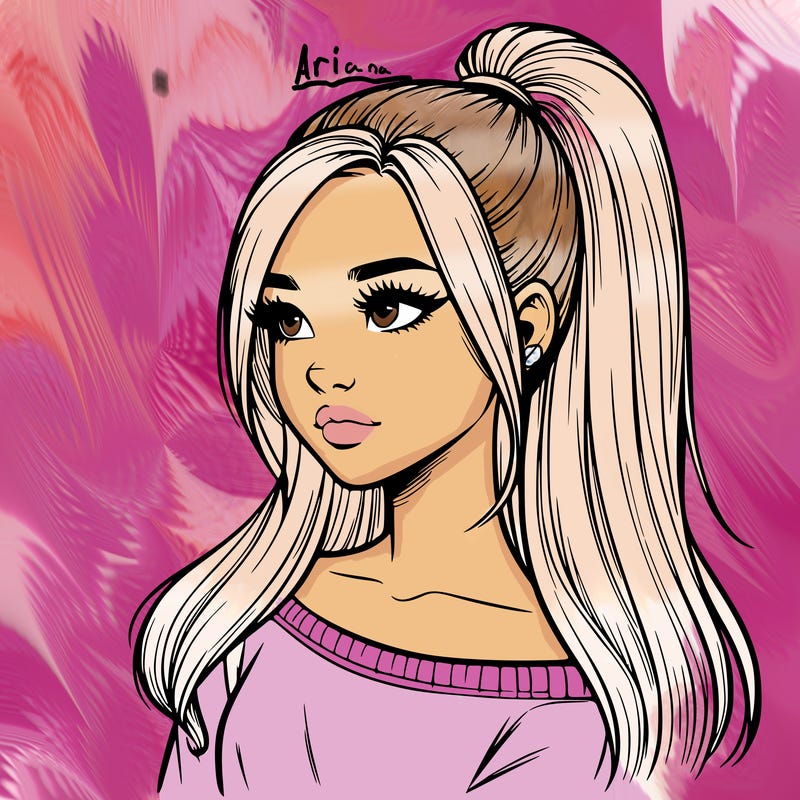 realistic girl with a high ponytail