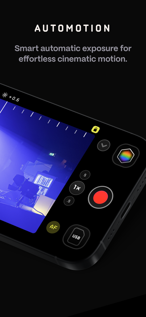 Kino - Pro Video Camera - The AutoMotion feature in the Kino Pro Video Camera app for cinematic motion.