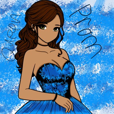 realistic girl in prom dress