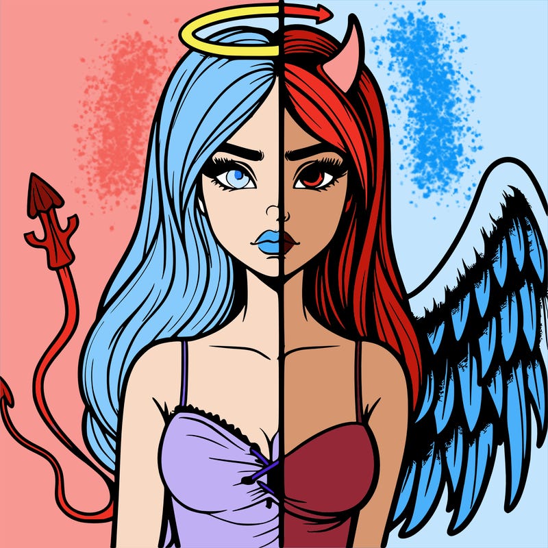 devil vs angel realistic girl