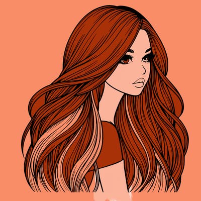 realistic girl with long realistic hair