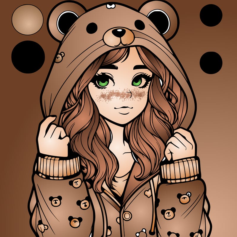 realistic girl in a animal pjs hoodie