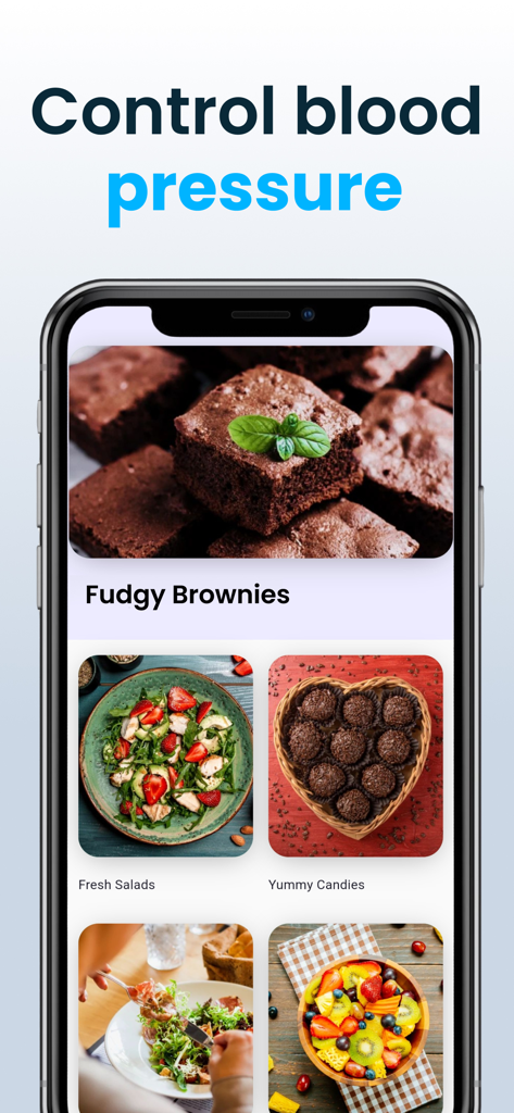 DASH Diet Plan app screen showing healthy recipes for blood pressure management