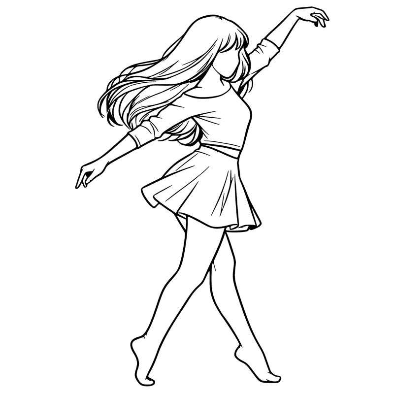 realistic girl danceing